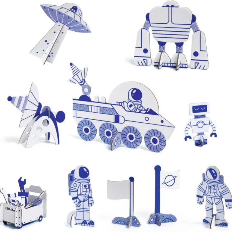 Kit fusée spatiale DIY 8009 Color. Assemble. Play<Djeco Hot