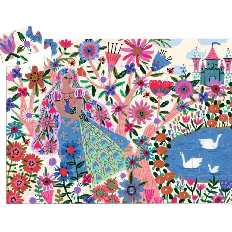 La princesse et son paon, puzzle 36 pcs silhouette 7300<Djeco Fashion