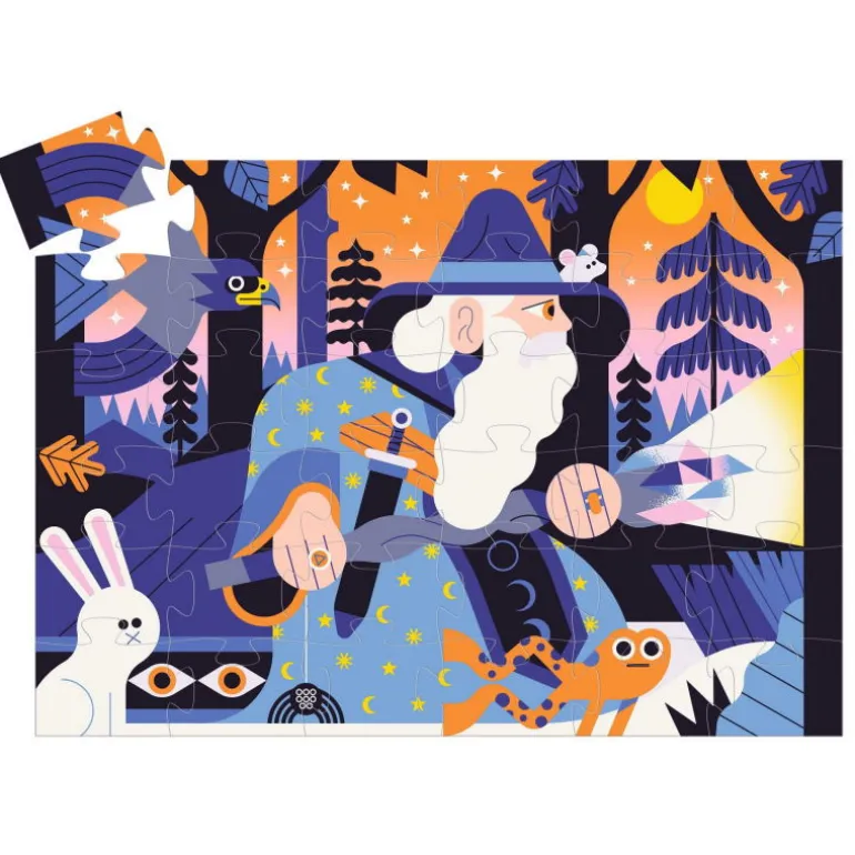 Le magicien au sceptre de cristal, puzzle 36 pcs silhouette 7299<Djeco Outlet