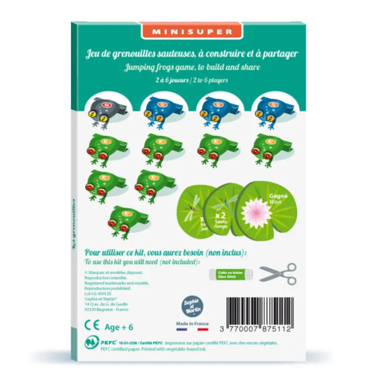 Les grenouilles sauteuses, kit minisuper ''<Sophie et Martin Online
