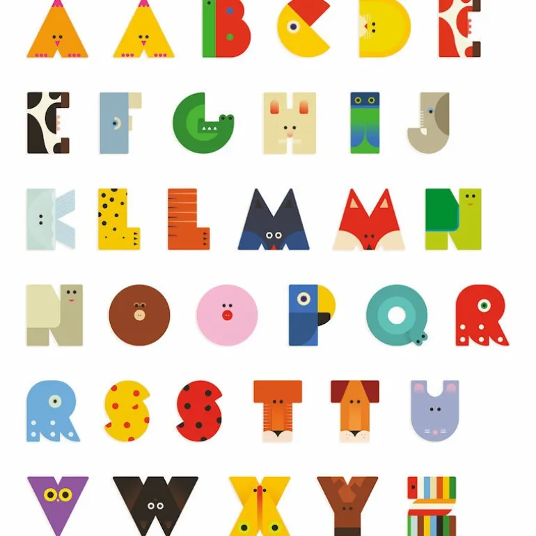 Lettre Q en bois Animaux graphiques<Djeco Sale
