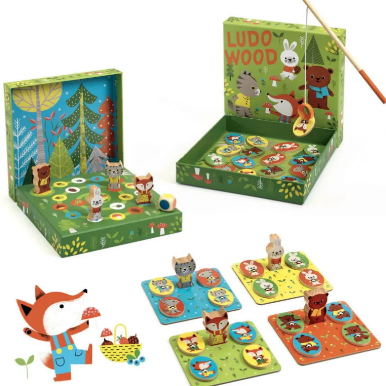 Ludo Wood 4 jeux éducatifs en bois 1628<Djeco Flash Sale