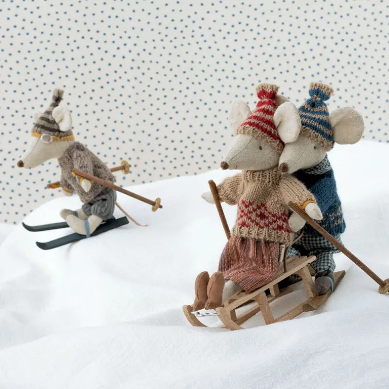 Luge en bois miniature pour souris<Maileg Sale