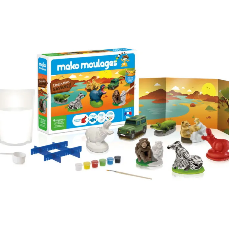 Animaux de la savane, coffret 6 moules 39010<Mako moulages Shop