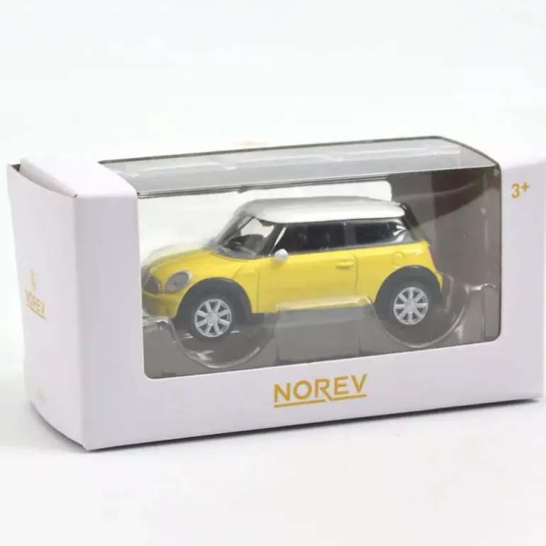 Mini Cooper One jaune, voiture jouet 1/64<NOREV Discount