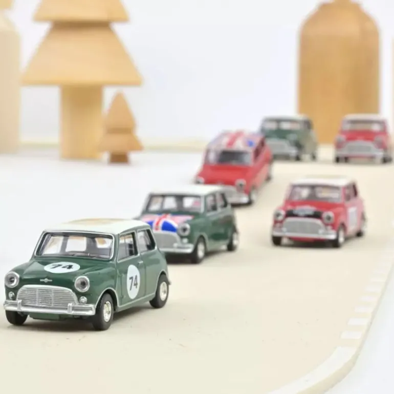 Mini Cooper S 1964 rouge avec drapeau anglais, voiture 1/64<NOREV Fashion