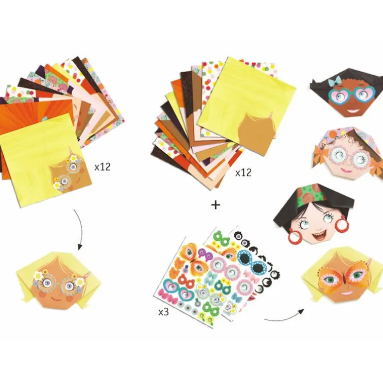Origami initiation 'Frimousses' 8757<Djeco Sale