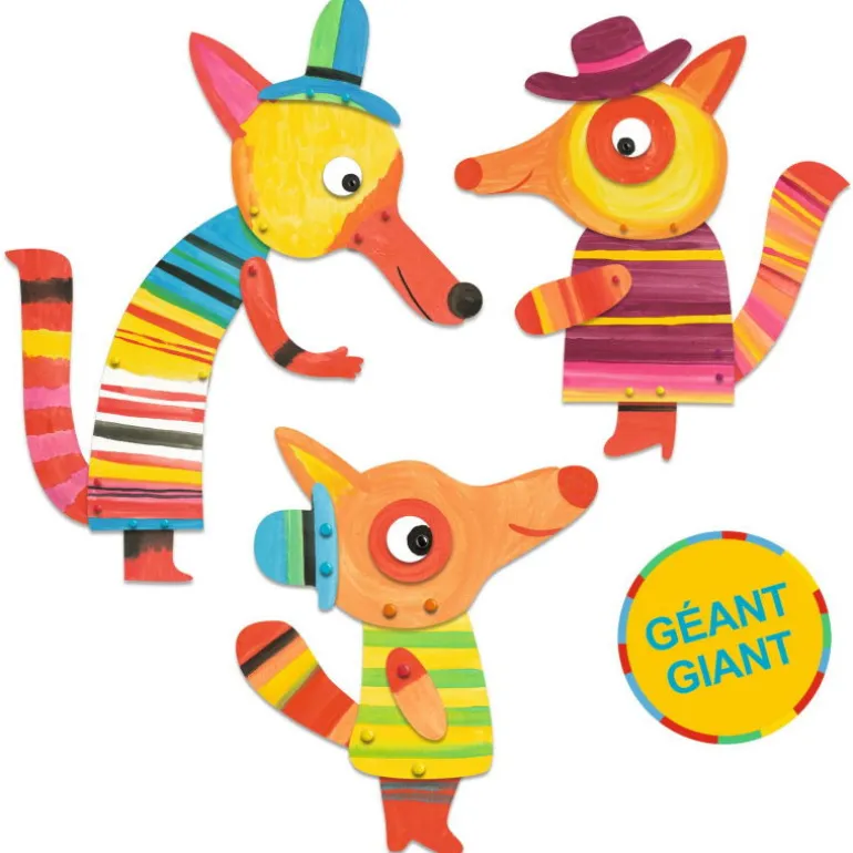 Peindre 3 personnages géants "La famille Renard" 9897<Djeco Sale