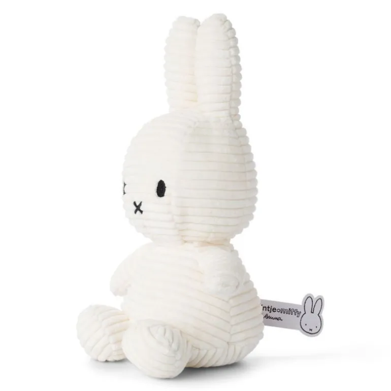 Peluche Miffy en velours côtelé blanc crème 23cm<Peluches Miffy & Snoopy Outlet