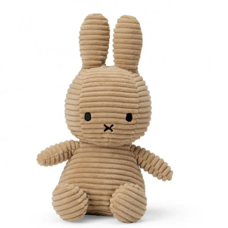 Peluche Miffy en velours côtelé beige 23cm<Peluches Miffy & Snoopy Clearance