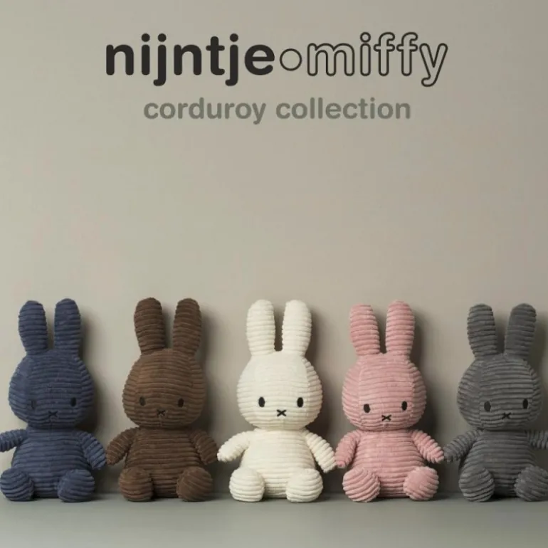 Peluche Miffy en velours côtelé bleu nuit 24cm<Peluches Miffy & Snoopy Store