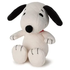 Peluche Snoopy assis en tissu matelassé crème - 17cm en boîte cadeau<Peluches Miffy & Snoopy Sale