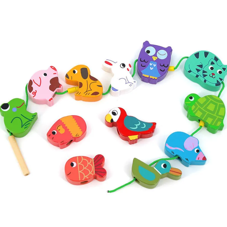 Perles en bois à enfiler "Animaux familiers" 1504<VILAC Cheap