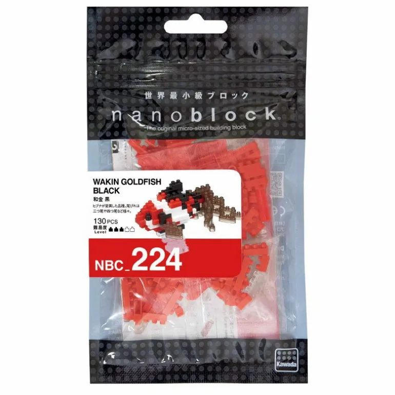 Poisson voile de Chine rouge, noir et blanc<nanoblock Fashion