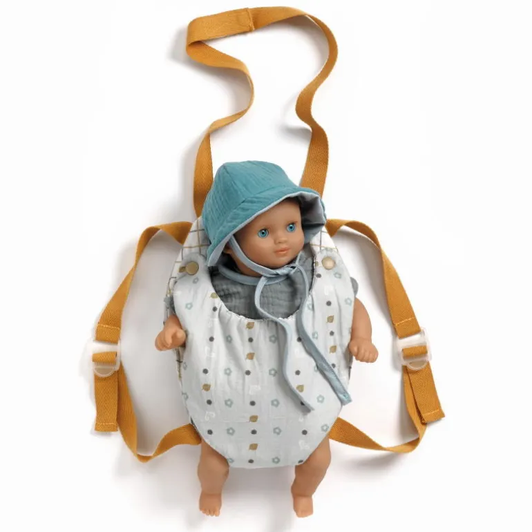 Porte bébé 'Blue Gray' accessoire pour poupée POMEA de 7840<Djeco Clearance