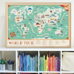 Poster en stickers "Tour du monde"<POPPIK Cheap