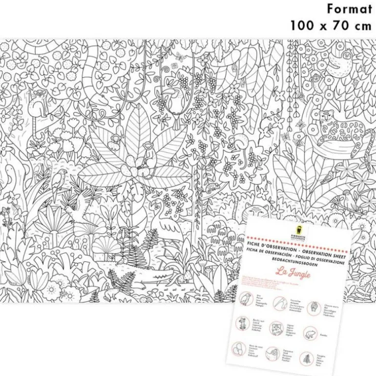 Poster géant à colorier 'La jungle' Pirouette Cacahouète<PIROUETTE CACAHOUETE Flash Sale