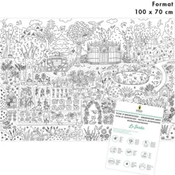 Poster géant à colorier 'Le jardin' Pirouette Cacahouète<PIROUETTE CACAHOUETE Outlet