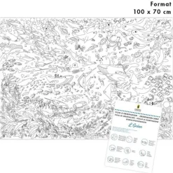Poster géant à colorier 'L'océan' Pirouette Cacahouète<PIROUETTE CACAHOUETE Shop