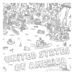 Poster USA à colorier,<OMY Sale