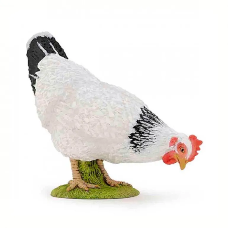 Poule blanche picorant 51160<Papo New
