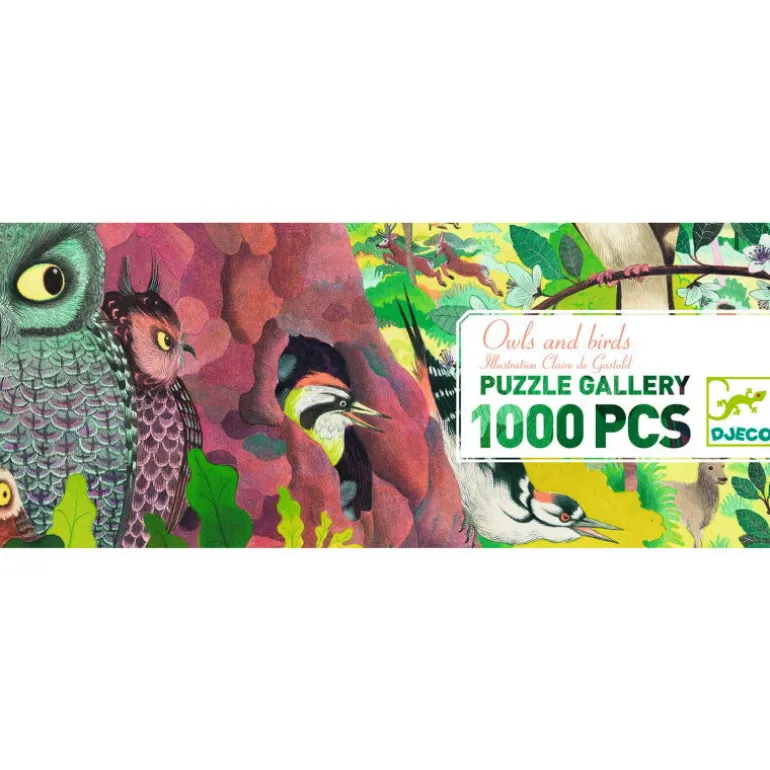 Puzzle 1000 pcs Hiboux et oiseaux 7644<Djeco Flash Sale