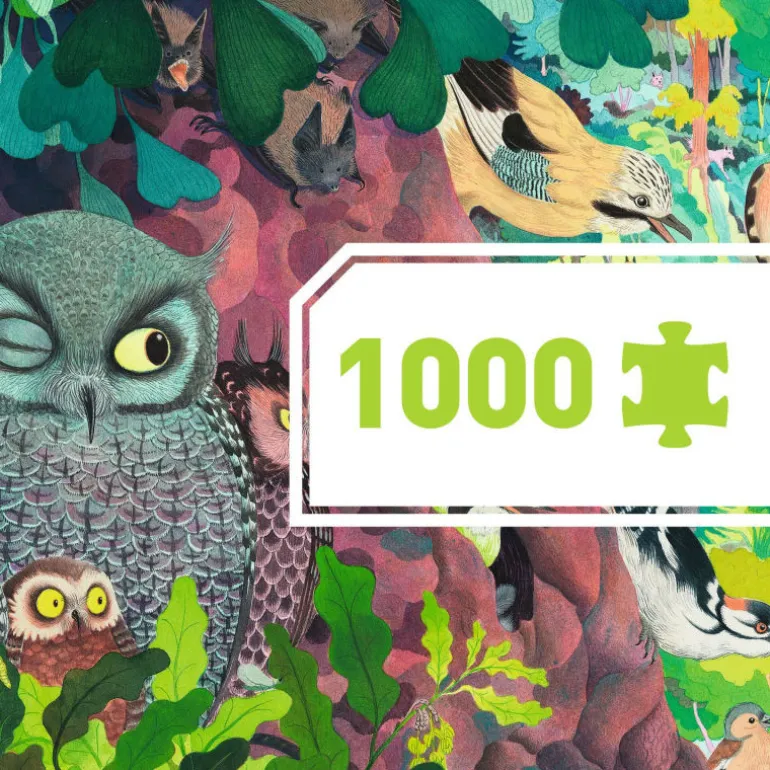 Puzzle 1000 pcs Hiboux et oiseaux 7644<Djeco Flash Sale