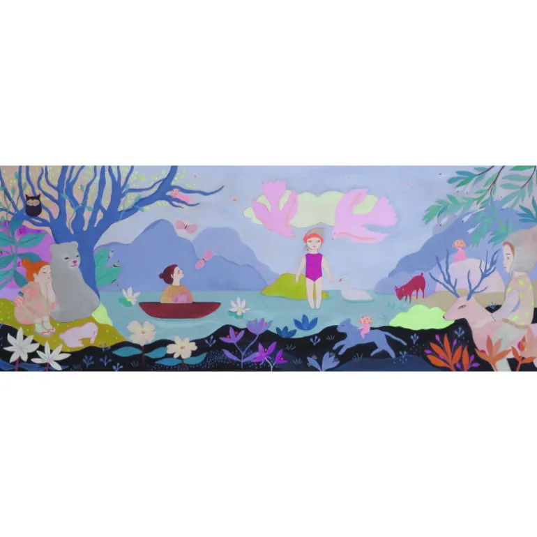 Puzzle 100 pcs "Children's lake" 7635<Djeco New