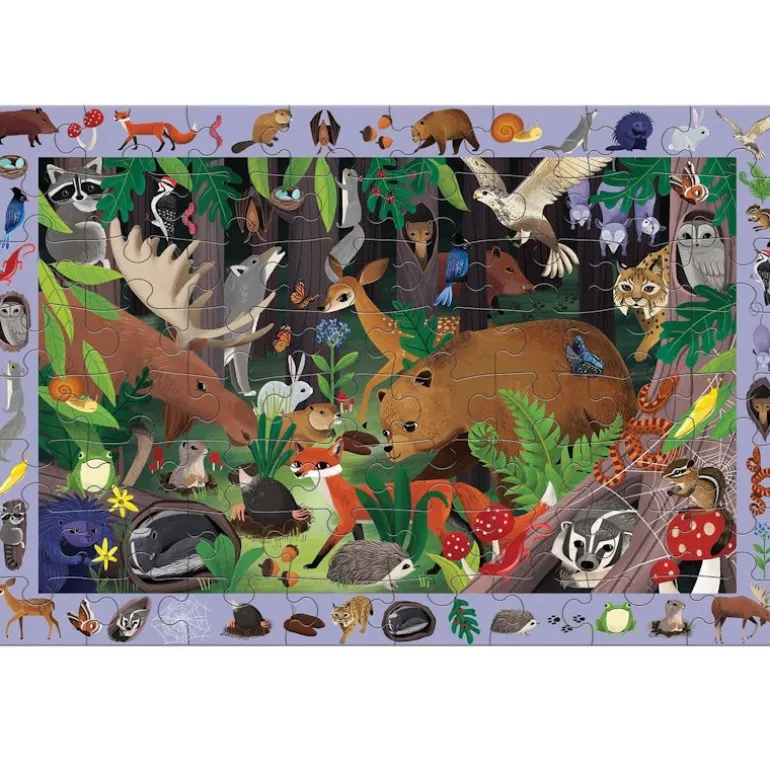 Puzzle 'Cherche & Trouve' Animaux de la forêt 64 pcs<Mudpuppy New