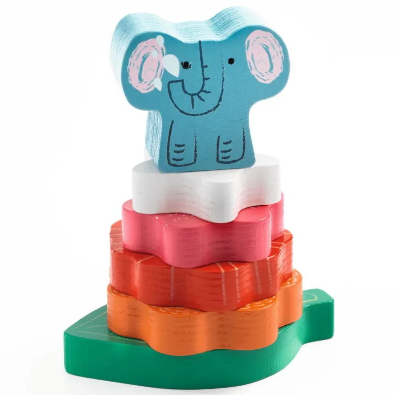 Puzzle d'encastrement et jeu d'empilement "Puzz & Stack Happy" 1074<Djeco Shop
