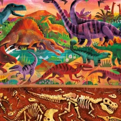 Puzzle dessus-dessous 'Le monde des dinosaures' 48 pcs<Crocodile Creek Store