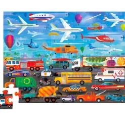 Puzzle dessus-dessous 'Véhicules' 48 pcs<Crocodile Creek Discount