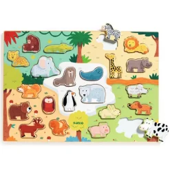 Puzzle en bois animaux 'Puzzlo Animo' 22 pcs 1830<Djeco Outlet