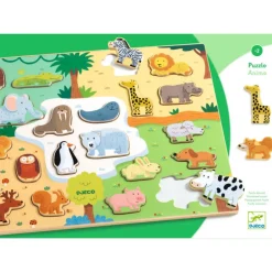 Puzzle en bois animaux 'Puzzlo Animo' 22 pcs 1830<Djeco Outlet