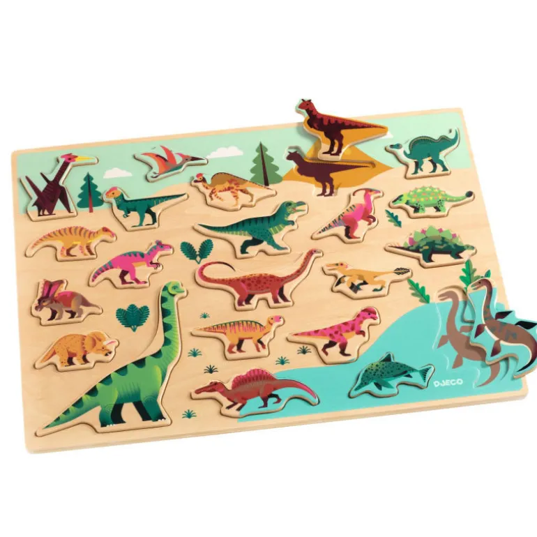 Puzzle en bois dinosaures 'Puzzlo Dino' 22 pcs 1832<Djeco Store