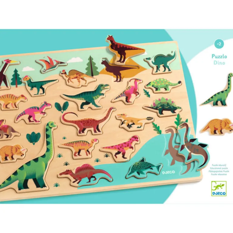 Puzzle en bois dinosaures 'Puzzlo Dino' 22 pcs 1832<Djeco Store