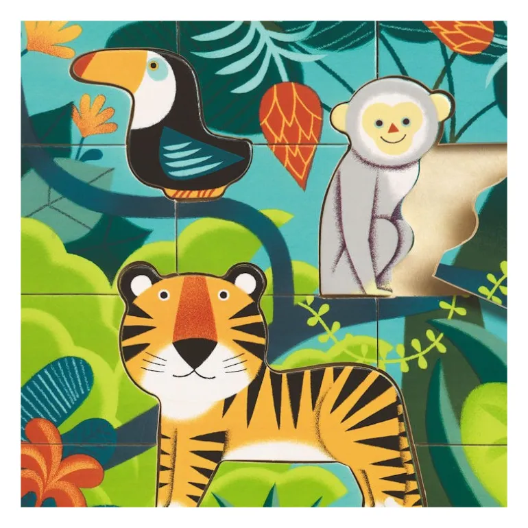 Puzzle en bois 'Puzzlo Jungle' 15 pcs 1810<Djeco Outlet