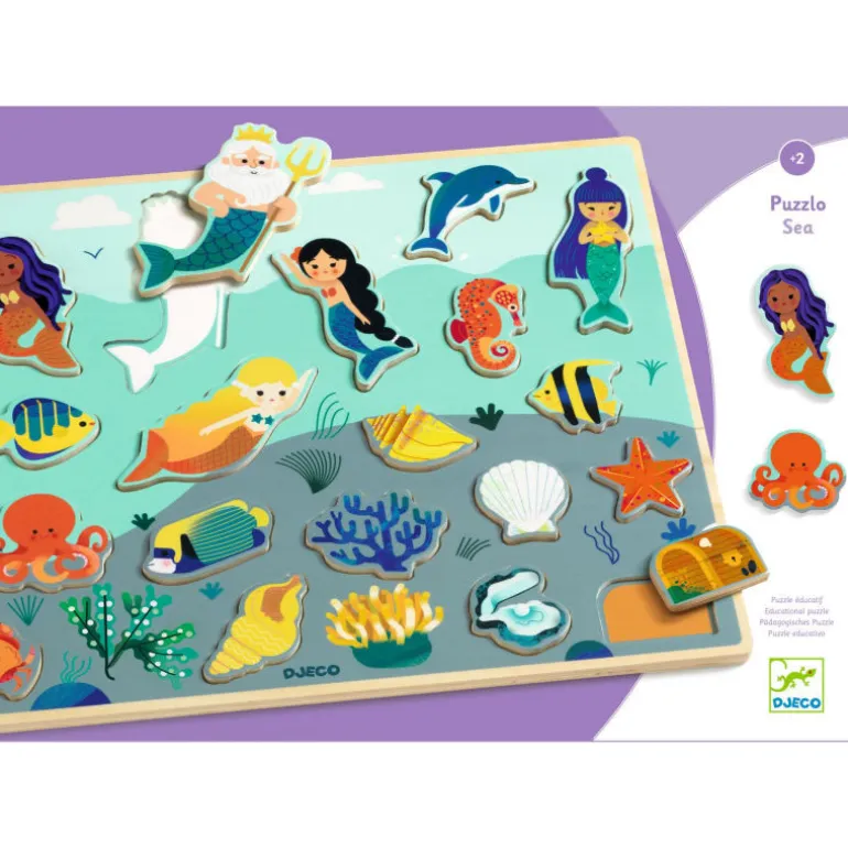 Puzzle en bois 'Puzzlo Sea' 22 pcs 1833<Djeco Store