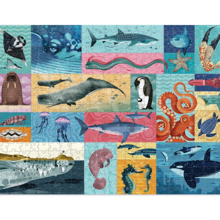 Puzzle famille 'Les géants de la mer' 500 pcs<Crocodile Creek Best
