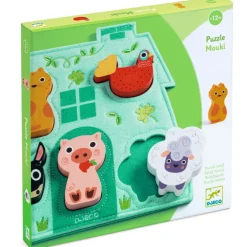 Puzzle Mouki, jeu d'encastrement en bois et feutrine 1072<Djeco Cheap