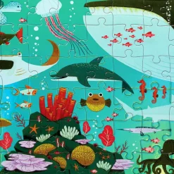 Puzzle métallisé "Animaux marins" 60 pcs<Crocodile Creek Best
