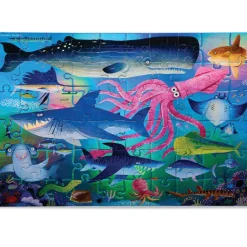 Puzzle métallisé "Requins" 60 pcs<Crocodile Creek Fashion