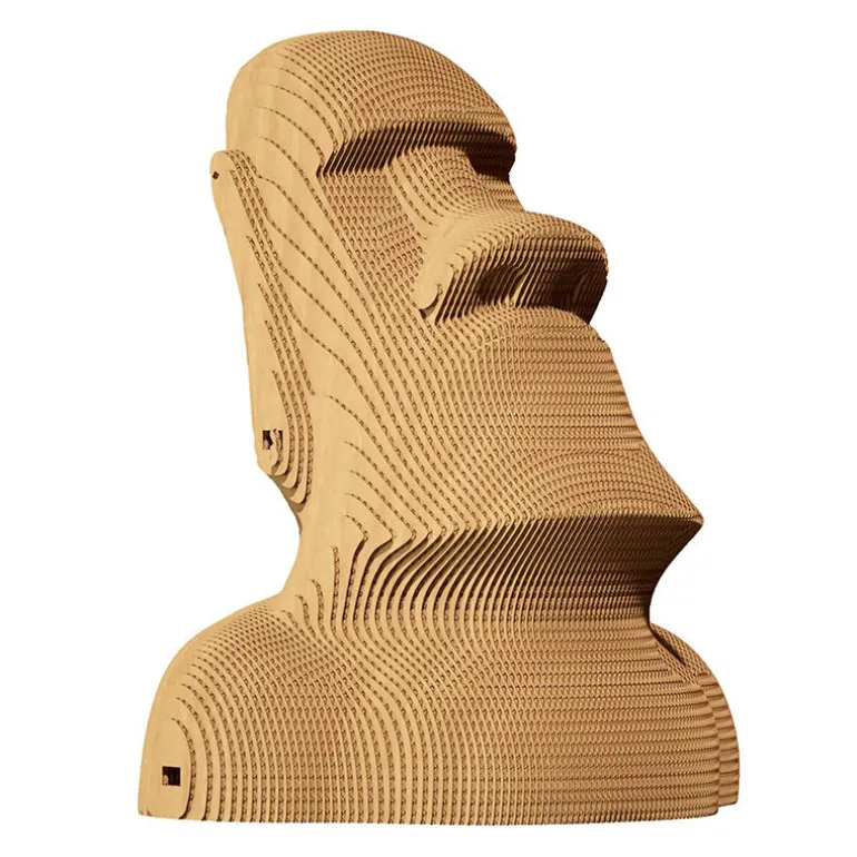 Puzzle sculpture 3D en carton - Statue Moaï Ile de Pâques -<Cartonic Cheap