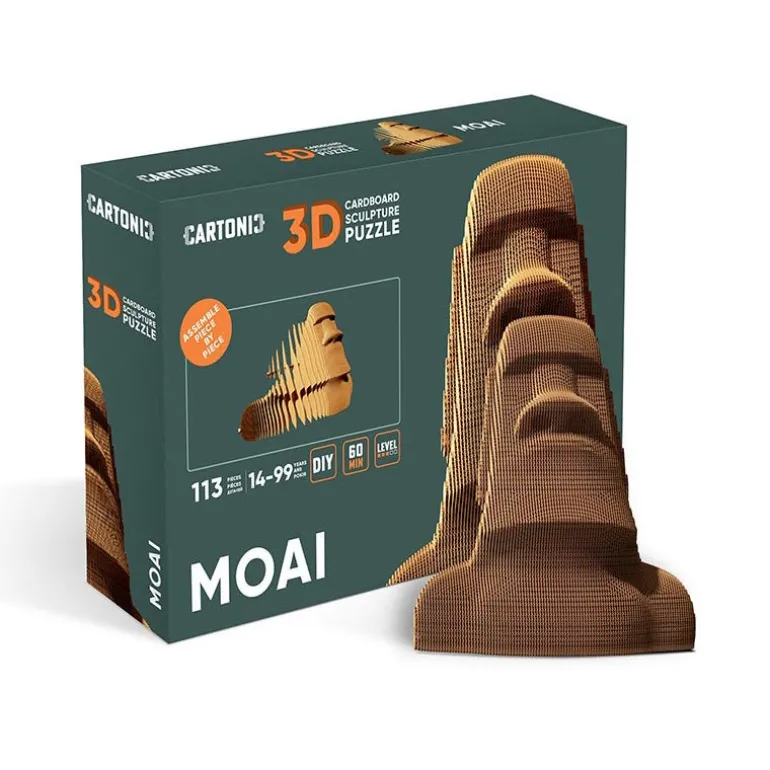 Puzzle sculpture 3D en carton - Statue Moaï Ile de Pâques -<Cartonic Cheap