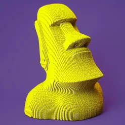 Puzzle sculpture 3D en carton - Statue Moaï Ile de Pâques -<Cartonic Cheap