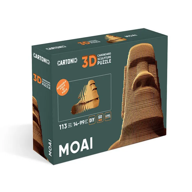 Puzzle sculpture 3D en carton - Statue Moaï Ile de Pâques -<Cartonic Cheap