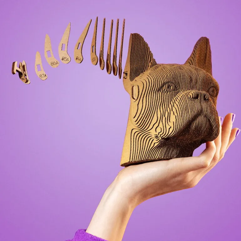 Puzzle sculpture 3D en carton - Bulldog -<Cartonic Flash Sale