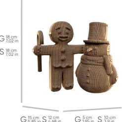 Puzzle sculpture 3D en carton - Bonhomme en pain d'épices & Bonhomme de neige -<Cartonic Outlet