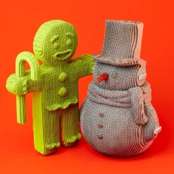 Puzzle sculpture 3D en carton - Bonhomme en pain d'épices & Bonhomme de neige -<Cartonic Outlet