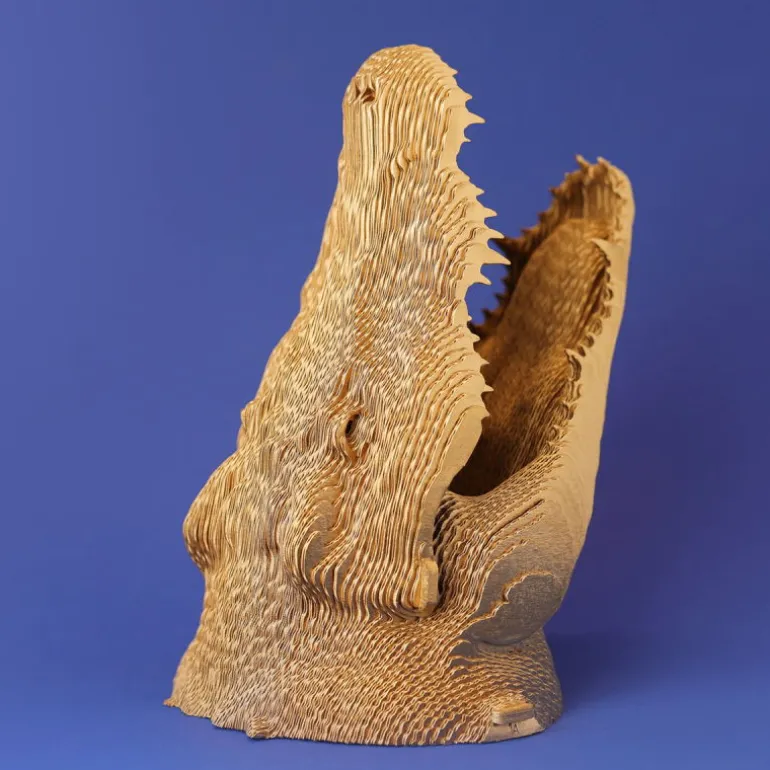 Puzzle sculpture 3D en carton - Crocodile -<Cartonic Shop